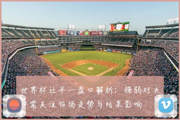 世界杯让半一盘口解析:强弱对决中需关注临场走势与结果影响